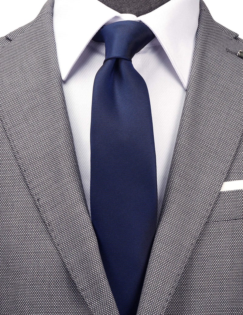 ZENXUS Skinny Solid Ties for Men, 2.5 inch Slim Neckties Matte Plain Assorted, Navy, Green, Burgundy, Coffee, 4-Pack - Image 4